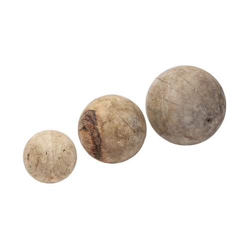 68856 - Carrick (Set of 3) Natural Wood Decorative Spheres