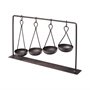 68857 - Enos 19L x 3W Black Metal 4 Bowl Ancient Spice Market Decorative Display