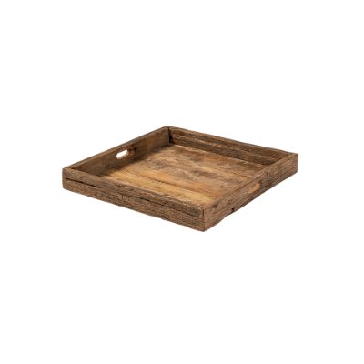 68861 - Carson (Small) 24L x 24W Brown Reclaimed Wood Tray