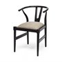 68865 - Trixie I  Black Wooden Base w/ Dark Taupe Fabric Seat Dining Chair