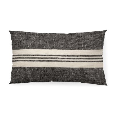 68879 - Sharon 14x26 Black With Stripes Decorative Pillow Cover 
