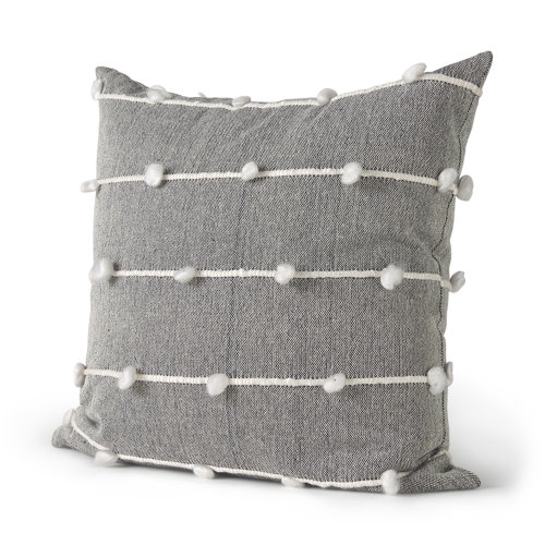 68881 - Linda 20x20 Navy And Cream With White Detail Pillow Cover 