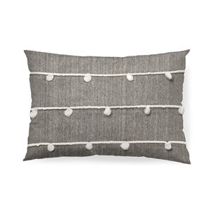 Linda 13x21 Navy And Cream With White Detail Pillow Cover 