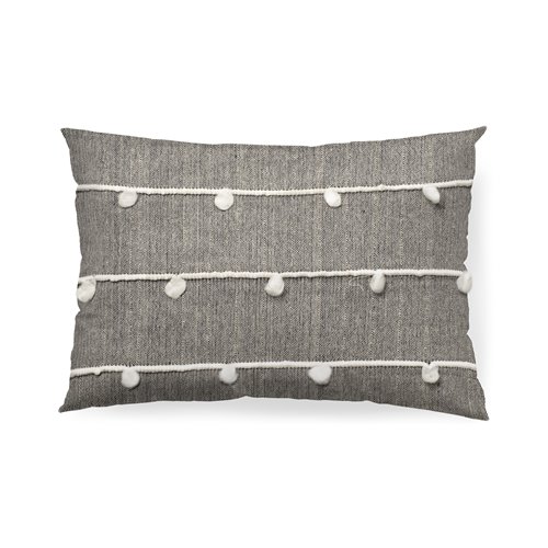 68882 - Linda 13x21 Navy And Cream With White Detail Pillow Cover 