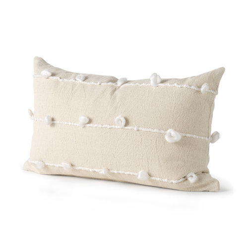68884 - Erica 13x21 Cream With White Detail Pillow Cover