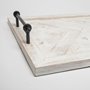 67036 - Alfred 35L x 16W Natural Wooden Herringbone Rectangular Tray