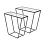 68941 - Arya (Set of 2) 24L x 10W Black Rectangular Glass Top Iron Frame Accent Table 