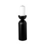 68947 - Alex Large Black Metal Cylindrical  Table Candle Holder 