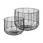 68949 - Idris Set of 2 Black Metal Geometric Mesh Bowls
