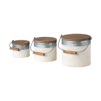 68965 - Alani (Set of 3) White Metal Storage Boxes