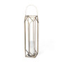 68976 - Ivy Large Gold Metal Geometric Cage Candle Holder Lantern