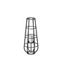 68979 - Bella Small Black Metal Cylindrical Cage Candle Holder Lantern 