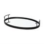 68984 - Ansel 20L x 14W Black Metal Mirrored Bottom Oval Serving Tray