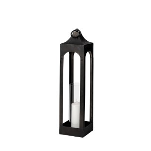 Ina Tall Charcoal Metal Candle Holder Lantern 