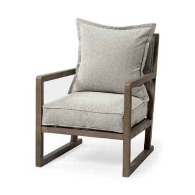69001 - Sherlock Frost Gray Wood Frame Accent Chair