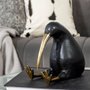 68418 - Dodo Kiwi 7L x 4W Black Cast Aluminum Mauritian Bird Sculpture