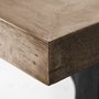 68230-AB - Araxi 95L x 41W x 30H Rectangular Brown Solid Wood Top Black Metal Base Dining Table