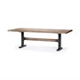 68230-AB - Araxi 95L x 41W x 30H Rectangular Brown Solid Wood Top Black Metal Base Dining Table