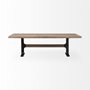 68230-AB - Araxi 95L x 41W x 30H Rectangular Brown Solid Wood Top Black Metal Base Dining Table