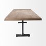 68230-AB - Araxi 95L x 41W x 30H Rectangular Brown Solid Wood Top Black Metal Base Dining Table