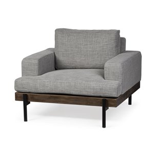 Colburne I Gray Fabric W/ Wood and Iron Frame Accent Chair 