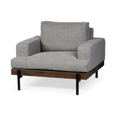 68757 - Colburne I Gray Fabric W/ Wood and Iron Frame Accent Chair 