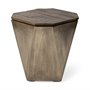 68902 - Esagono Octagonal Gold Metal-Clad Reclaimed Wood End/Side Table w/ Storage