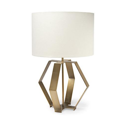68966 - Edwards (26"H) Gold Metal Base w/ Cream Fabric Shade Table Lamp 