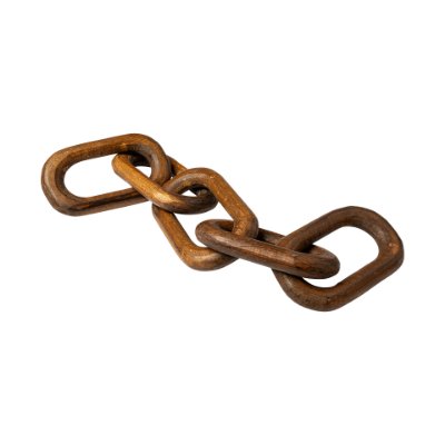 68893 - Alix 29L x 5W Brown Wooden Hand-Made 5 Link Chain