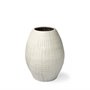 69044 - Reyan Small Pearl White Ceramic Striped Vase 