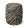 68730 - Allium Dark Brown Handwoven Wool Cylindrical Pouf