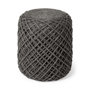 68731 - Allium Dark Gray Handwoven Wool Cylindrical Pouf