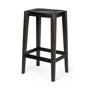 69007 - Nell 30" Seat Height Black Metal Seat & Foot Rest With Black Wood Legs Stool