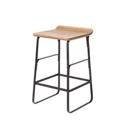 69008 - Conan 25" Seat Height Brown Wood Seat Black Metal Frame Counter Stool