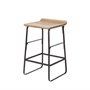 69008 - Conan 25" Seat Height Brown Wood Seat Black Metal Frame Counter Stool