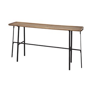 Helios II 60L x 14W x 29H Rectangular Brown Raised Edge Top Console Table 