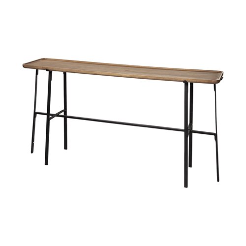 69013 - Helios II 60L x 14W x 29H Rectangular Brown Raised Edge Top Console Table 