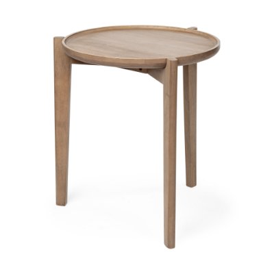 69023 - Cleaver I 22 x 24 Round Top Brown Solid Wood Accent Table 