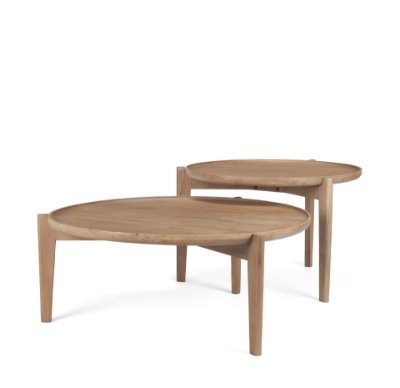 69024 - Cleaver (Set of 2) 40" & 31" Round Brown Solid Wood Nesting Coffee Tables