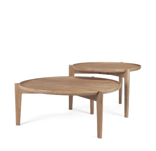 69024 - Cleaver (Set of 2) 40" & 31" Round Brown Solid Wood Nesting Coffee Tables