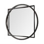 69026 - Norbert 46" Round-Square Black Wood/Metal Frame Mirror