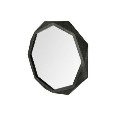 69028 - Aramis I 32" Octagon Black Wood Frame Wall Mirror