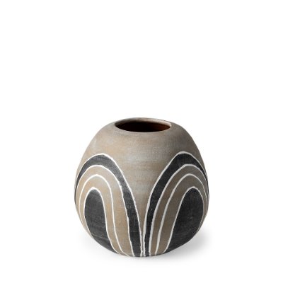 68905 - Cove Small Brown/White Ceramic Vase