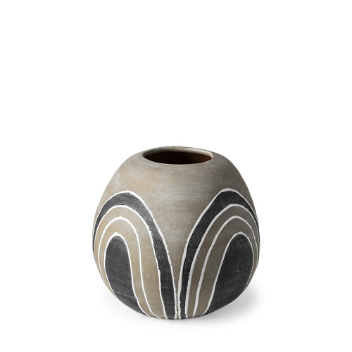 68905 - Cove Small Brown/White Ceramic Vase