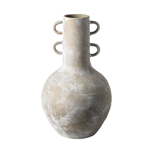 68910 - Sherry Rustic Brown Tall Neck Ceramic Vase 