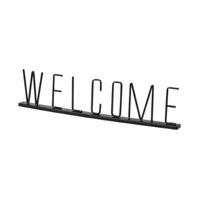 68791 - Welcome 24L x 1W Black Metal Sign