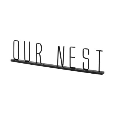 68792 - Our Nest 24L x 1W Black Metal Sign