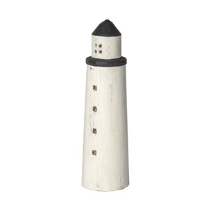 Abner (Large) 4L x 4W White Wooden Coastal Lighthouse