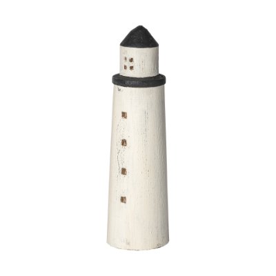 68795 - Abner (Large) 4L x 4W White Wooden Coastal Lighthouse