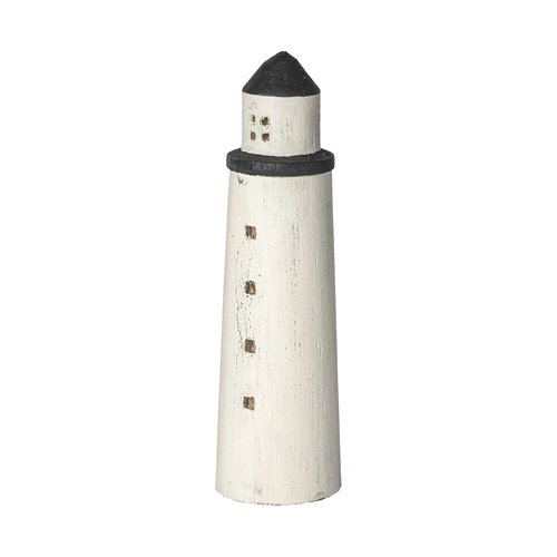 68795 - Abner (Large) 4L x 4W White Wooden Coastal Lighthouse